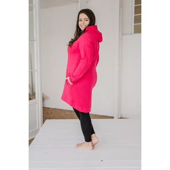 Dámská mikina Dámská tepláková mikina s kapucou BASIC tmavě růžová - MIKABADPIS