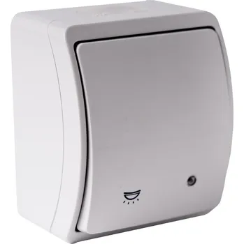 vypínač Viplast K102So šedá - Ovládač zapínací se znakem světlo s doutnavkou, řazení 1/0