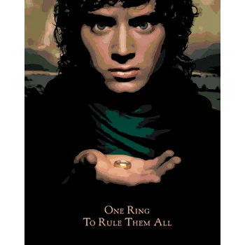 ZUTY Malování podle čísel - FRODO S PRSTENEM (PÁN PRSTENŮ) Rozměr: 40x50 cm, Rámování: bez rámu a bez vypnutí plátna