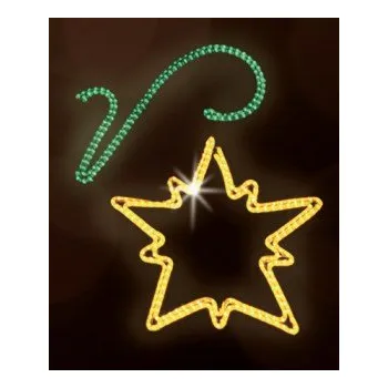 Vánoční světelný řetěz Polamp POL-0118 - 2D dekorace - Hvězda - 120 x 110 cm