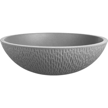 Umyvadlo Laveo Amber umyvadlo 41x41 cm kulatý na pult šedá/kámen VGR1521T