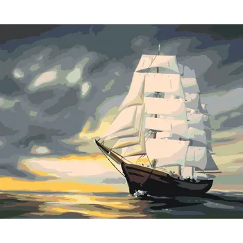 ZUTY Malování podle čísel - PLUJÍCÍ LOĎ (D. RUSTY RUST) Rozměr: 40x50 cm, Rámování: bez rámu a bez vypnutí plátna