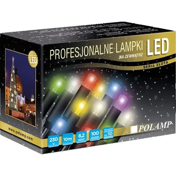 Vánoční světelný řetěz Polamp Světelné vánoční řetězy 10m - více variant Varianty barev vánočních dekorací: multicolor