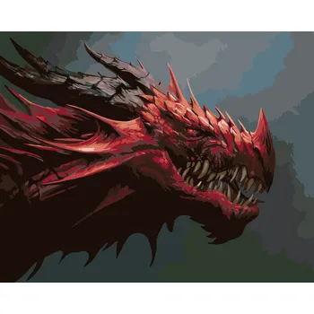 ZUTY Malování podle čísel - ČERVENÝ DRAK Rozměr: 40x50 cm, Rámování: bez rámu a bez vypnutí plátna
