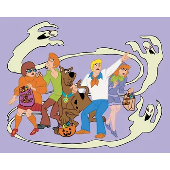 ZUTY Malování podle čísel - ZÁHADY S.R.O. A DUCHOVÉ O HALLOWEENU (SCOOBY DOO) Rozměr: 40x50 cm, Rámování: bez rámu a bez vypnutí plátna