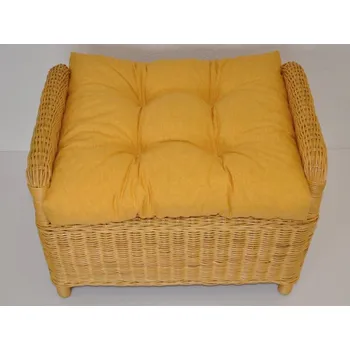 Podsedák Nábytek PEGAS Polstr na ratanovou taburetku Ear - látka žlutý melír