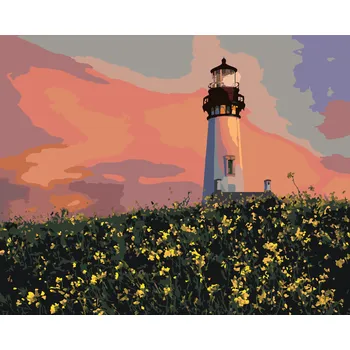 ZUTY Malování podle čísel - MAJÁK NA LOUCE (DENNIS FRATES) Rozměr: 40x50 cm, Rámování: bez rámu a bez vypnutí plátna