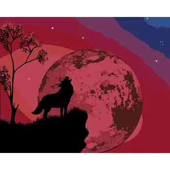 ZUTY Malování podle čísel - VYTÍ VLKA NA ÚTESU Rozměr: 40x50 cm, Rámování: bez rámu a bez vypnutí plátna