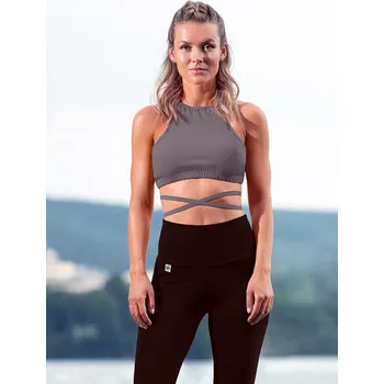 BHiStyle Sportovní podprsenka zavazovací HANA mocha coffee VELIKOST: L