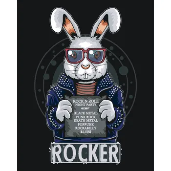 ZUTY Malování podle čísel - KRÁLÍK ROCKER Rozměr: 40x50 cm, Rámování: bez rámu a bez vypnutí plátna
