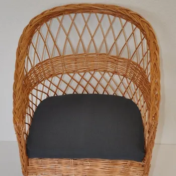 Podsedák Nábytek PEGAS Polstr na křeslo z vrbového proutí - látka tmavě šedý melír