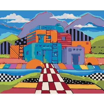 ZUTY Malování podle čísel - BAREVNÝ DŮM (JONNA JAMES) Rozměr: 40x50 cm, Rámování: bez rámu a bez vypnutí plátna