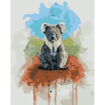 ZUTY Malování podle čísel - KOALA NA BAREVNÉM POZADÍ Rozměr: 40x50 cm, Rámování: bez rámu a bez vypnutí plátna