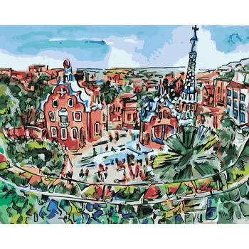 ZUTY Malování podle čísel - BAREVNÁ BARCELONA Rozměr: 40x50 cm, Rámování: bez rámu a bez vypnutí plátna