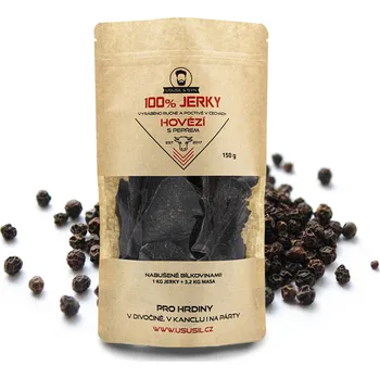 Sušené maso Usušil & Syn 100% JERKY HOVĚZÍ S PEPŘEM 50 g Množství: 150 g