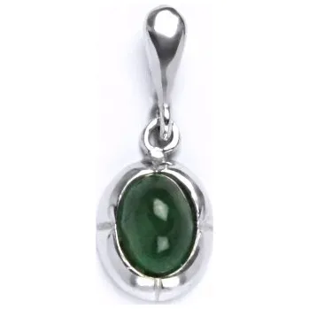 Šperk Stříbrný přívěsek přírodní smaragd 8x6 mm - P1374 (Stříbrný přívěsek se smaragdem 8 x 6 mm)