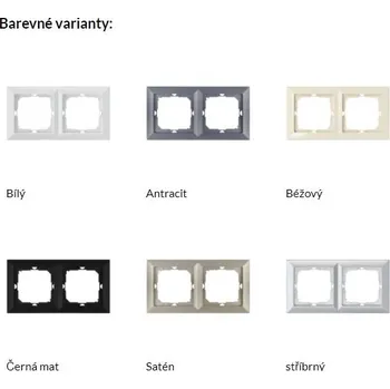 vypínač Abex Rámečky - série PERLA barva: stříbrná - 2-rámeček