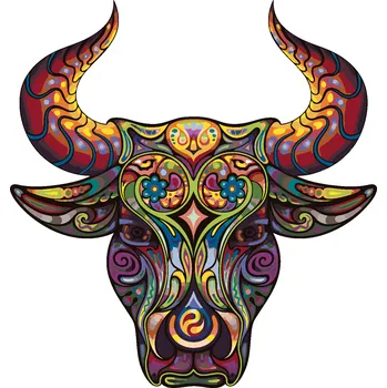 ZUTY Malování podle čísel - BÝK S ORNAMENTY Rozměr: 40x50 cm, Rámování: bez rámu a bez vypnutí plátna