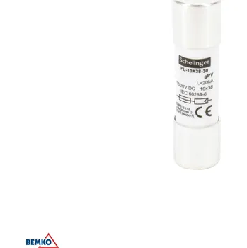 pojistka Bemko Pojistkové vložky válcové 10x38mm 1000V DC Jmenovitý proud: 10A