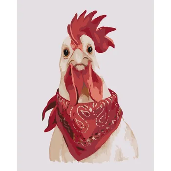 ZUTY Malování podle čísel - KOHOUT S ŠÁTKEM (MYROSLAVA VOLOSCHUK) Rozměr: 40x50 cm, Rámování: bez rámu a bez vypnutí plátna