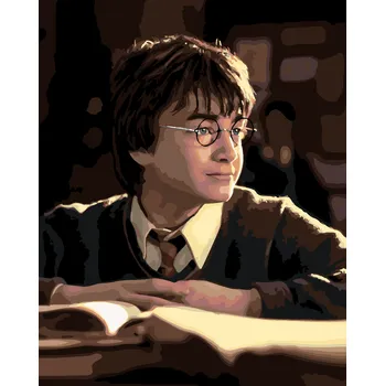 ZUTY Malování podle čísel - HARRY POTTER S KNIHOU Rozměr: 40x50 cm, Rámování: vypnuté plátno na rám
