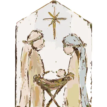 ZUTY Malování podle čísel - BETLÉM MARIE, JOSEF A JEŽÍŠEK (HALEY BUSH) Rozměr: 40x50 cm, Rámování: bez rámu a bez vypnutí plátna