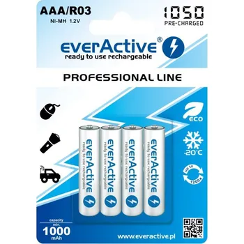Článková baterie Nabíjecí baterie EverActive Professional Line R03 AAA 4ks