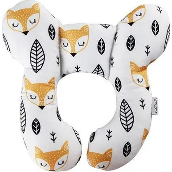 Dekorativní polštářek Polštářek za krk | podhlavníček do kočárku, styl medvídek - Žlutá liška