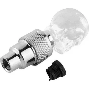 ventilky Svítící ventilek lebka - na kolo, auto... 1 ks, více barev - Bílá