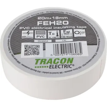 Izolační páska Tracon electric Páska izolační bílá 20mx18mm 20mx18mm