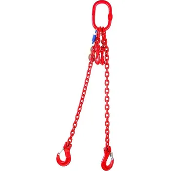 Příslušenství pro stavební techniku SVX Řetězový závěs oko-2 háky tř 80 se zkracovačem (3 m, 2800/2000 kg, 8 mm) 3 m, 2800/2000 kg, 8 mm červena