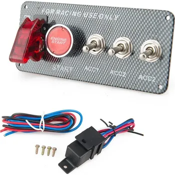 Auto elektroinstalace Panel s 4x spínači + tlačítko START, 12V