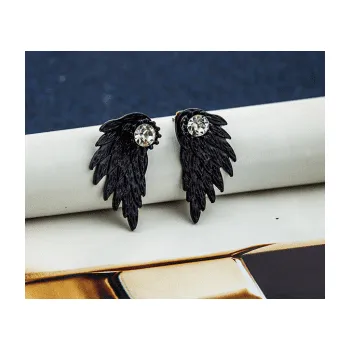 Náušnice Náušnice křídla | dámské náušnice, 1 pár - Černá