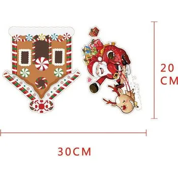 Vánoční dekorace Vánoční nálepka | květinová samolepka na okno, 20 x 30 cm - 2 ks - 7