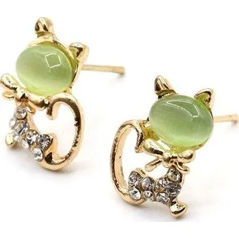 Náušnice Originální náušnice s kamínky | náušnice kočky, srdce, 1 pár - Styl kočka 2