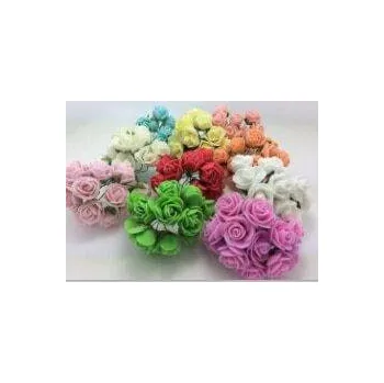 Svatební dekorace Umělé růžičky s drátkem | květy růží, 144 ks - Vícenásobné