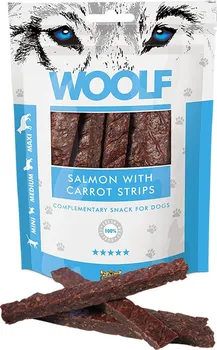 Pamlsek pro psa WOOLF Snack Salmon with Carrot Stripes 100 g