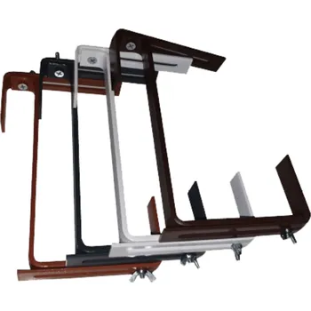 Obal na květináč Držák na truhlík - kovový univerzální nastavitelný terakota (2 ks)