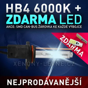 Autožárovka AKCE: Náhradní výbojka xenon HB4 6000K do přestavbových HID sad (AKCE - ke každé zakoupené výbojce ZDARMA LED SMD parkovací žárovky s funkcí CANBUS !)