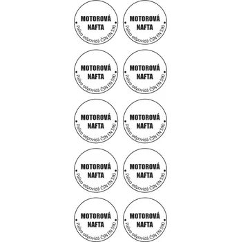 označení paliv Motorová nafta samolepka UV tisk arch 10 ks - 40 mm