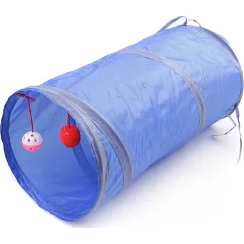 Hračka pro kočku Skládací prolézačka pro kočky | tunel pro kočky s míčky, délka 50 cm - Modrá mlha