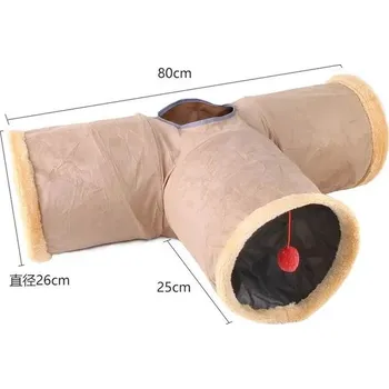 Hračka pro kočku Tunel pro kočky s míčkem | skládací prolézačka pro kočky - 48