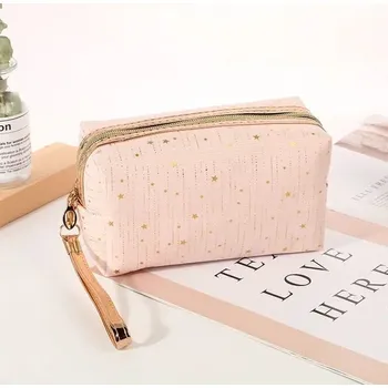 Kosmetická taška Dámská kosmetická taška s třpytivým motivem - Grapefruitová barva