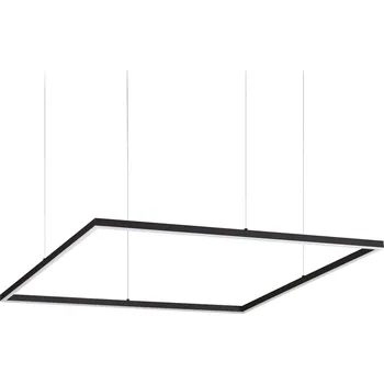 LED Závěsné svítidlo Ideal Lux ORACLE SLIM D90 SQUARE BK 3000K 259208 51W 4100lm 3000K IP20 85cm hranaté černé