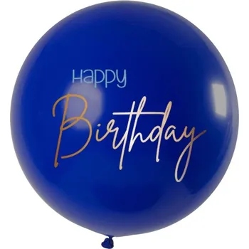 Balónek Folat Balónek latexový XL Happy Birthday Elegant True Blue 80 cm