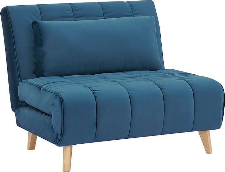 Křeslo rozkládací modré BILLY VELVET