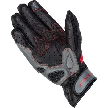 Sport Rebelhorn FLUX II černé šedé fluo červené kožené rukavice na motorku XXL
