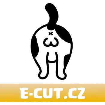 Samolepicí dekorace na vozidlo Samolepka Kočičí prdelka - 8x15