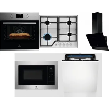 Set domácích spotřebičů ELECTROLUX KOFGH70TX + ELECTROLUX KGS6426SX + ELECTROLUX LFV616K + ELECTROLUX EMS4253TEX + ELECTROLUX EES48200L