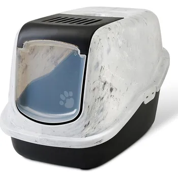 Toaleta pro kočku Savic Nestor Marble toaleta pro kočky - mramorově šedá / černá